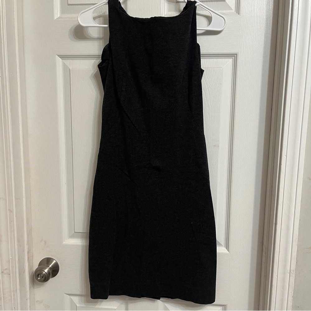 MM Lafleur Charcoal Gray Sheath Midi Dress
